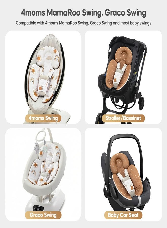 mamatepe Infant Insert Compatible with 4moms Mamaroo & Graco Swing and Infant Car Seat, Stroller, Other Baby Swing, Rocker, Bouncer, Bassinet Newborn Insert Head & Body Support Cushion, Reversible Design - Image 2